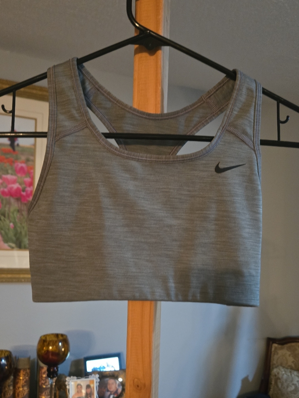 Nike Grey Heather Racerback Sports Bra
